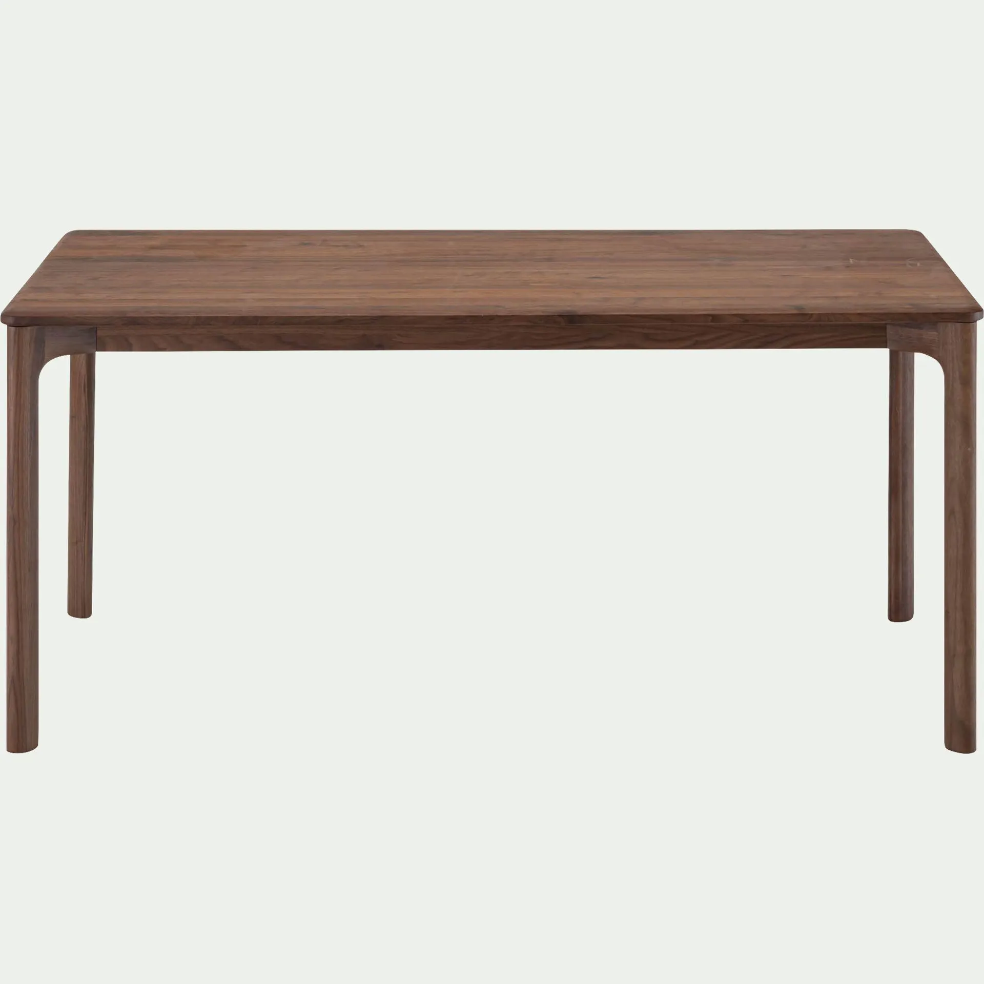 Table de repas fixe en noyer massif - bois foncé (6 places)