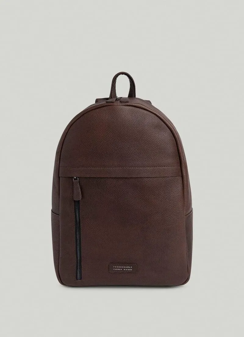 SAC À DOS EN CUIR TEXTURÉ