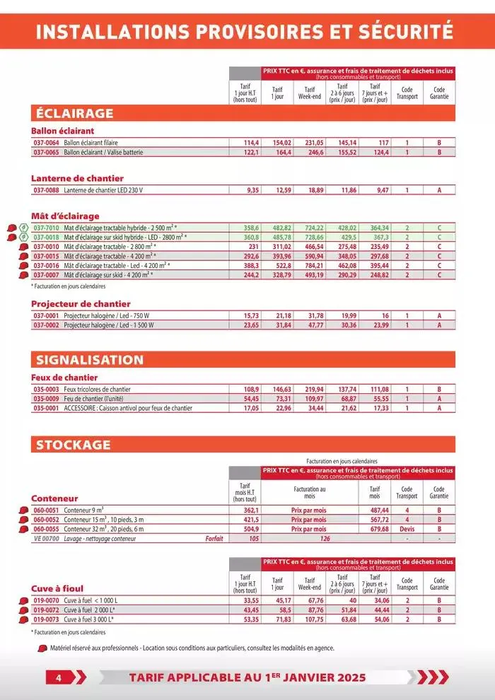 Tarifs particuliers du 3 janvier au 31 décembre 2025 - Catalogue page 6