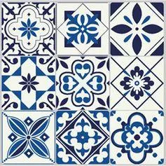 Carrelage adhésif 3D carreaux de ciment PALERME bleu 25x30.5cm