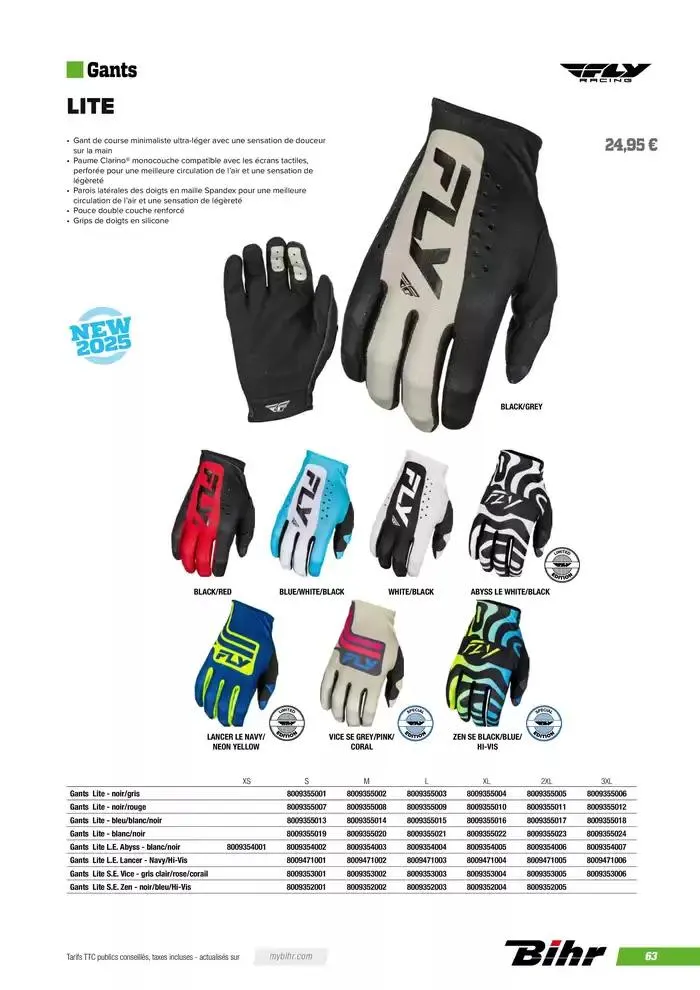 FLY RACING 2025 du 20 novembre au 31 août 2025 - Catalogue page 65