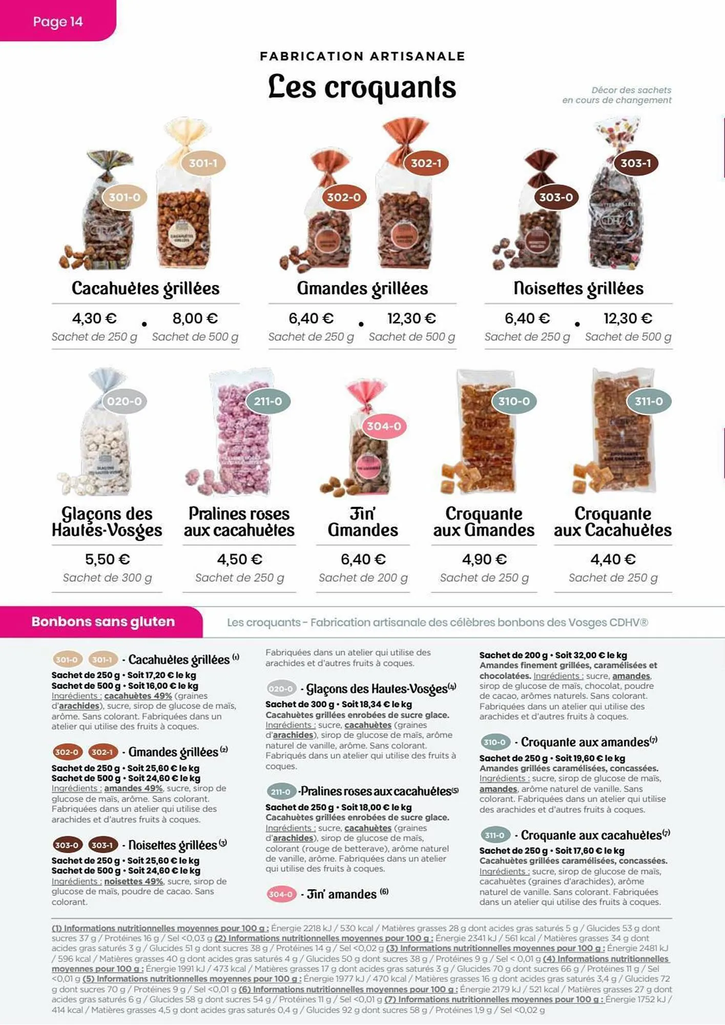 Catalogue Confiserie des Hautes Vosges du 13 juillet au 31 décembre 2023 - Catalogue page 14