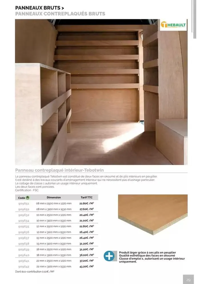 BOIS PANNEAUX 2025 2026 du 30 avril au 31 décembre 2026 - Catalogue page 29