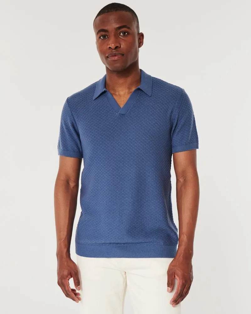 Short-Sleeve Sweater Polo