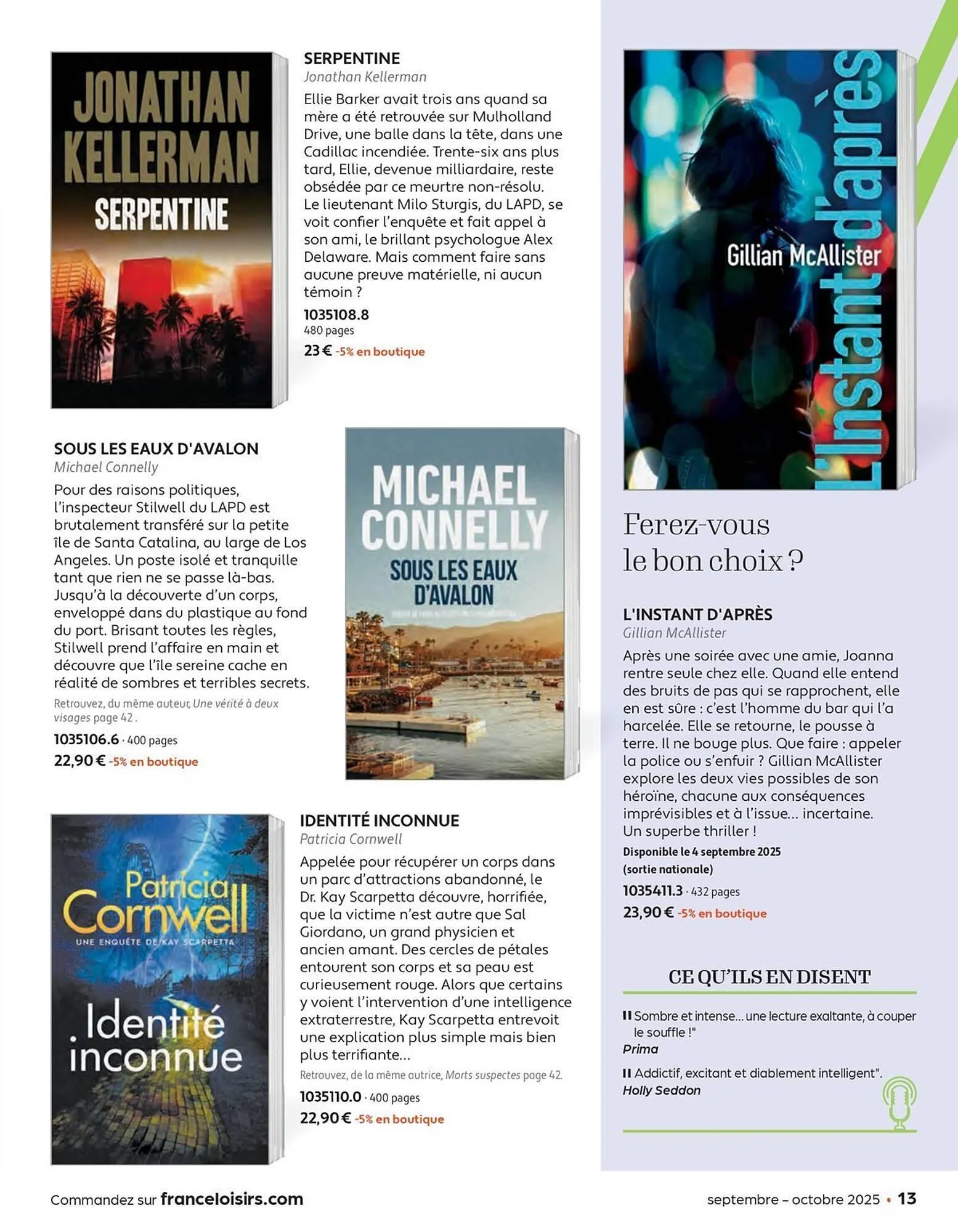 Catalogue France Loisirs du 1 septembre au 31 octobre 2025 - Catalogue page 13