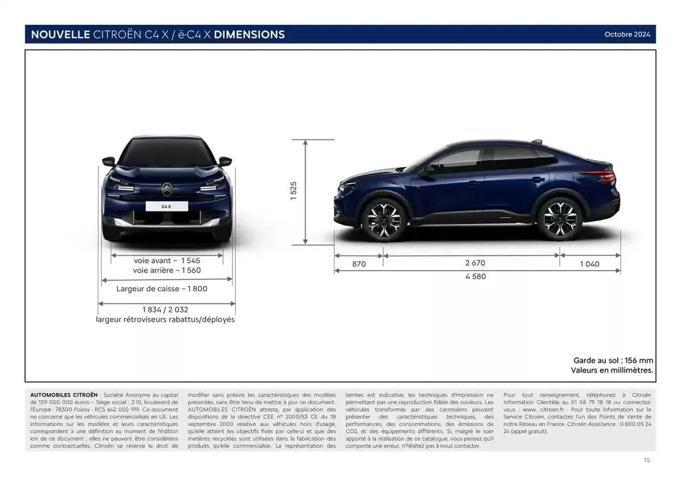 Citroën Nouvelle ë-C4 X Electrique Caractéristiques du 24 décembre au 24 décembre 2025 - Catalogue page 15