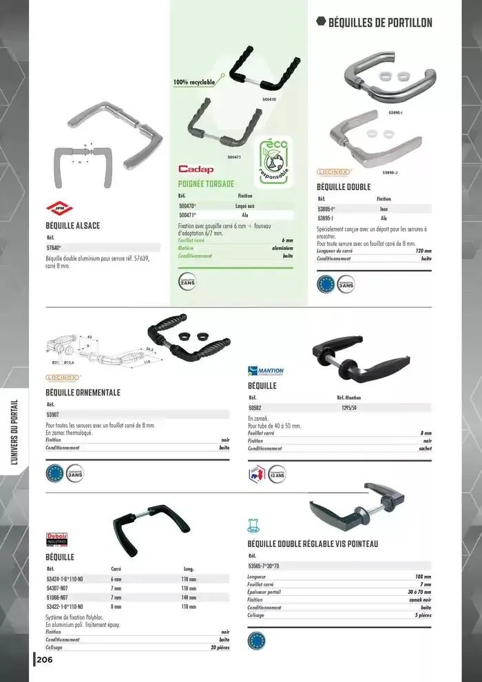 Guide Quincaillerie Serrurerie 2025 - 2026 du 1 avril au 1 avril 2026 - Catalogue page 208