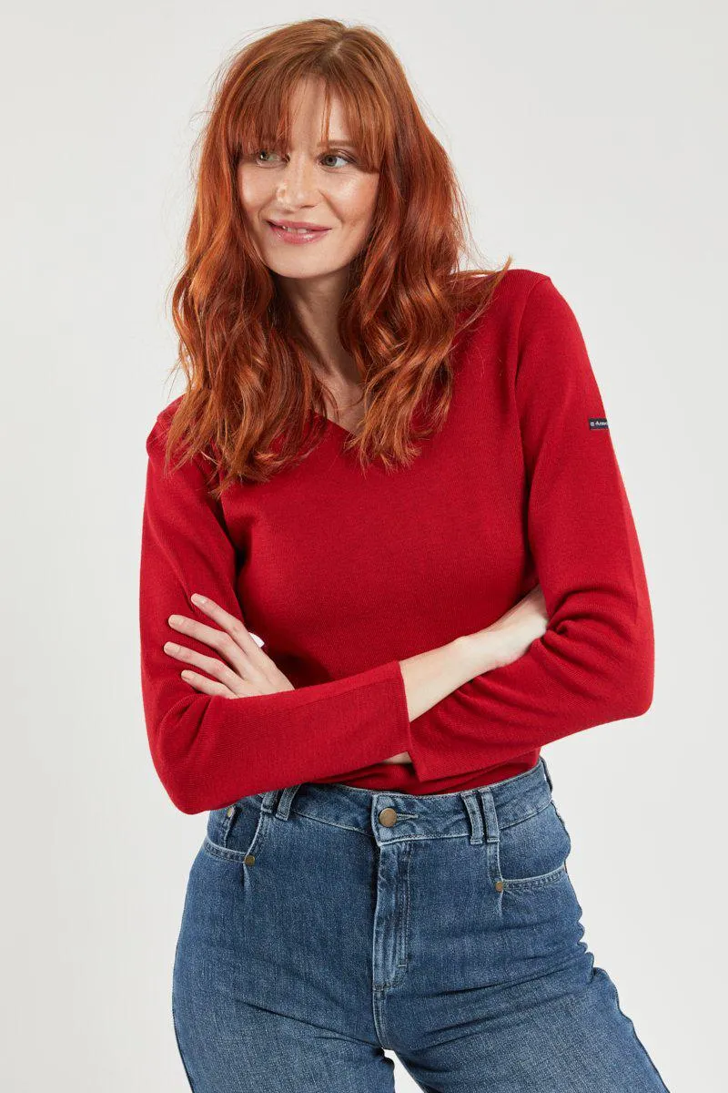 Pull col V "Locminé" - laine et acrylique