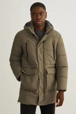 Parka with hood