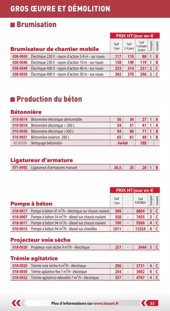 Tarifs professionnels du 3 janvier au 31 décembre 2025 - Catalogue page 35