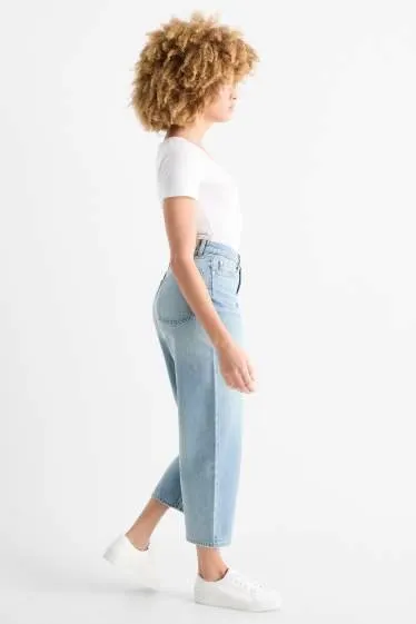 Barrel jeans - mid-rise waist