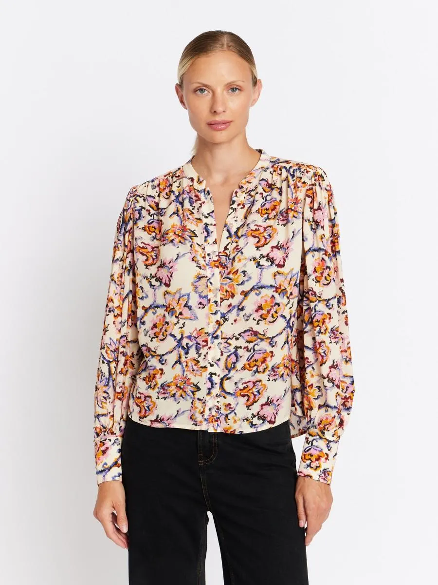 CORNA | Blouse imprimé fleuri manches bouffantes