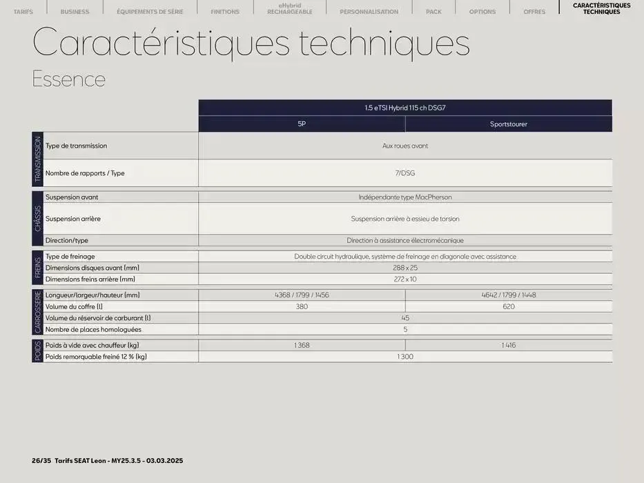 SEAT Leon 5 portes du 5 mars au 5 mars 2026 - Catalogue page 26