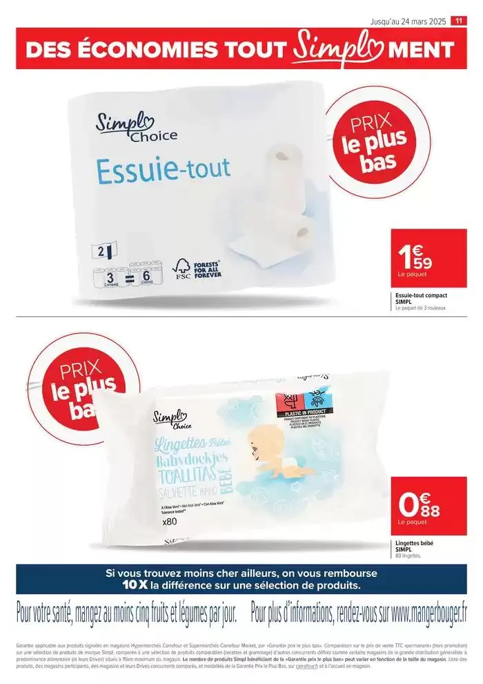 FEUILLET DIGITAL SIMPL' CARREFOUR MARKET du 28 février au 24 mars 2025 - Catalogue page 11
