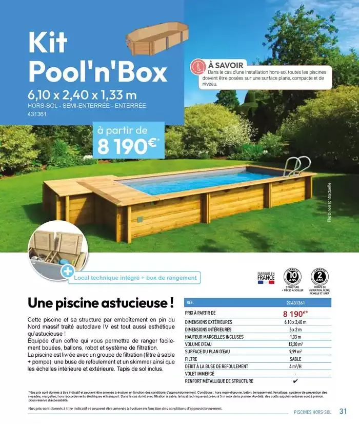Les plaisir de l'eau Piscine,Spa,Arrosage du 10 mars au 31 décembre 2025 - Catalogue page 31