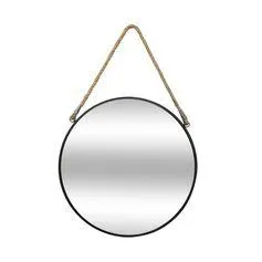 Miroir rond métal à suspendre avec corde D 37cm