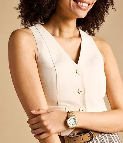 Montre Fossil Blue Dive à trois aiguilles, en acier inoxydable, doré