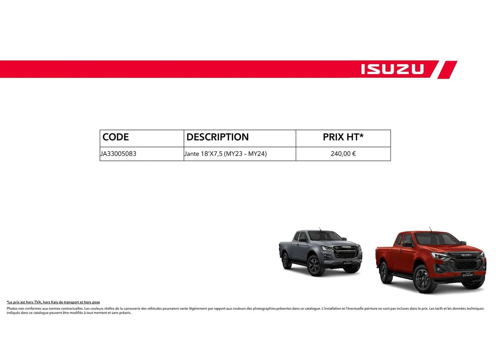 Catalogue Isuzu du 15 octobre au 15 octobre 2025 - Catalogue page 50