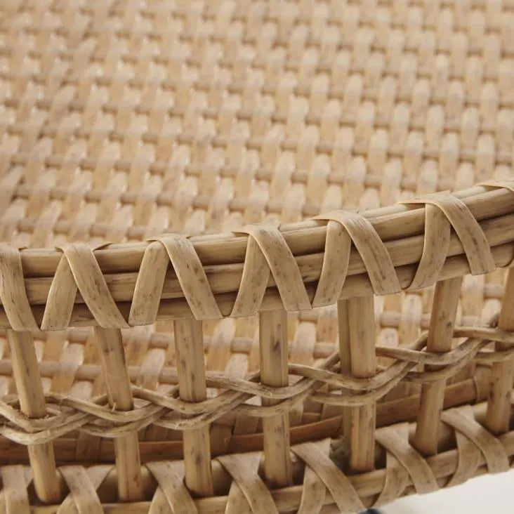 Mesa baja redonda de jardín de resina imitación a mimbre