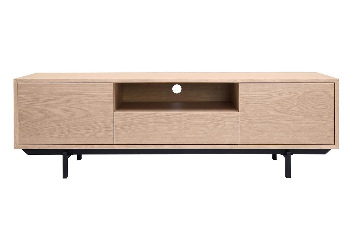 Meuble TV finition bois chêne avec niche ouverte L160 cm MANNY