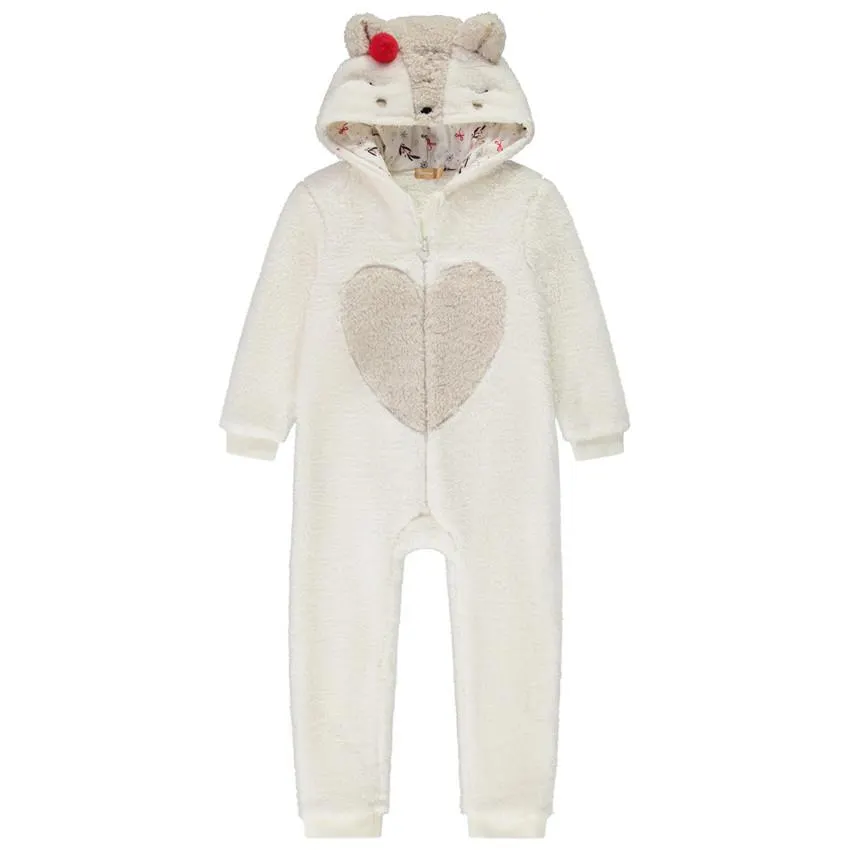 Surpyjama à capuche en sherpa pour fille