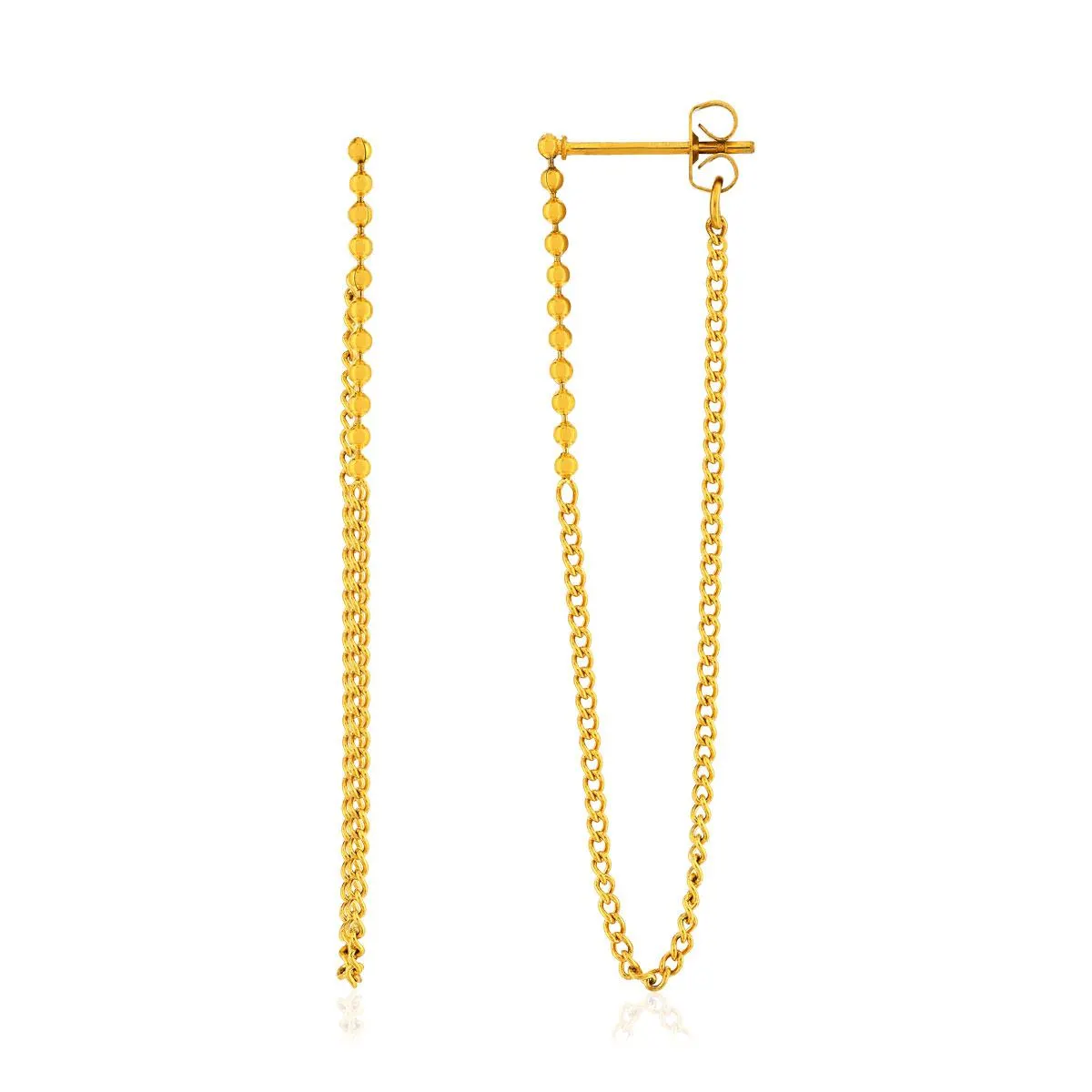 Boucles d'oreilles acier jaune