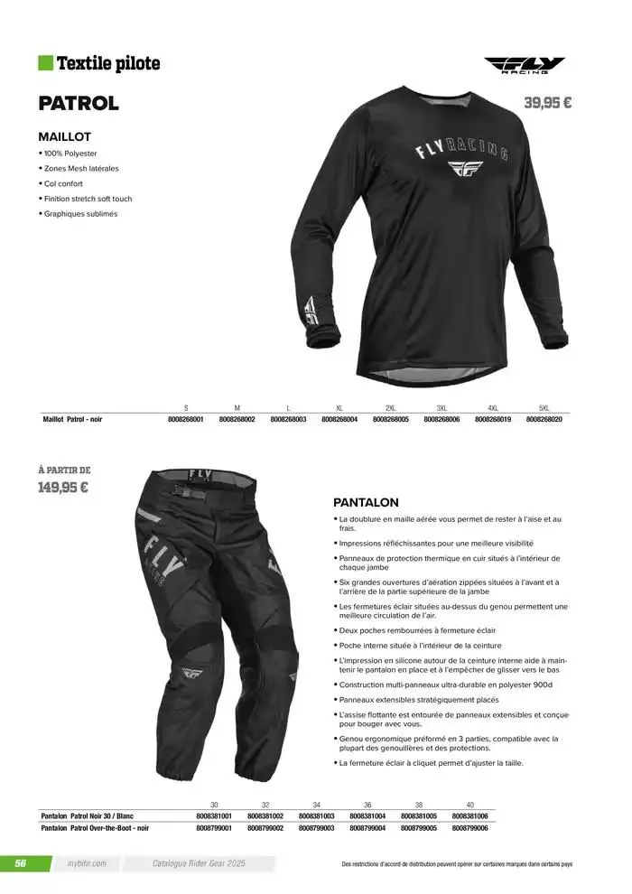 FLY RACING 2025 du 20 novembre au 31 août 2025 - Catalogue page 58