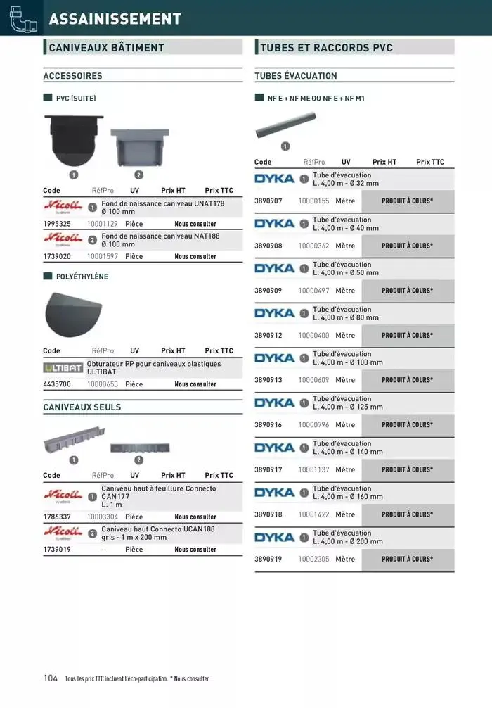 Matériaux 2025 du 1 janvier au 31 décembre 2025 - Catalogue page 104