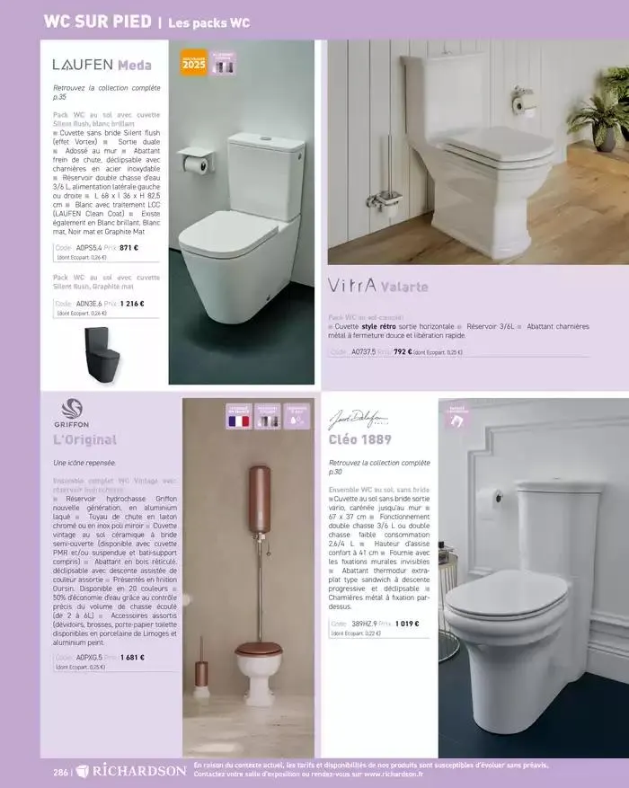 SALLE DE DE BAINS ET CARRELAGE 2025 du 11 avril au 31 décembre 2025 - Catalogue page 288