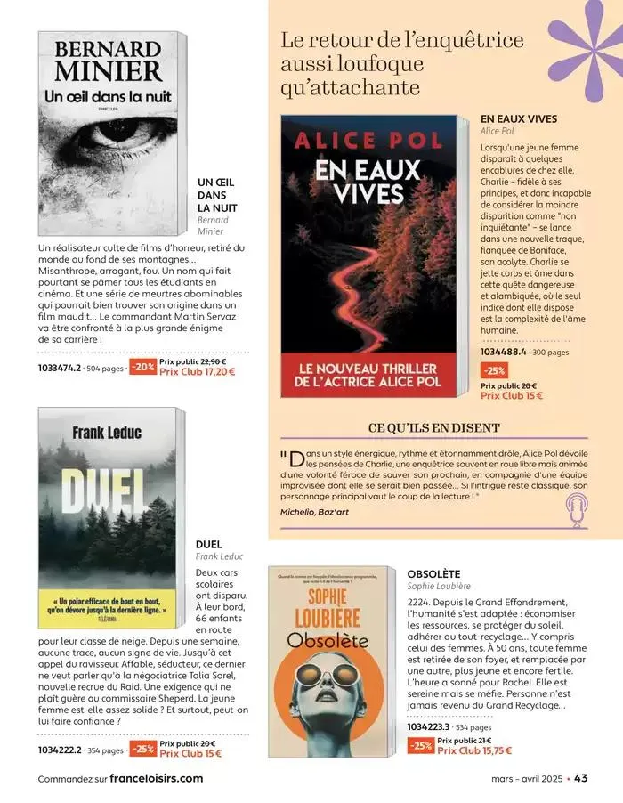 Mars - Avril 2025 du 4 mars au 30 avril 2025 - Catalogue page 43