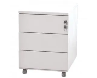 Caisson mobile en métal - 3 tiroirs - Blanc