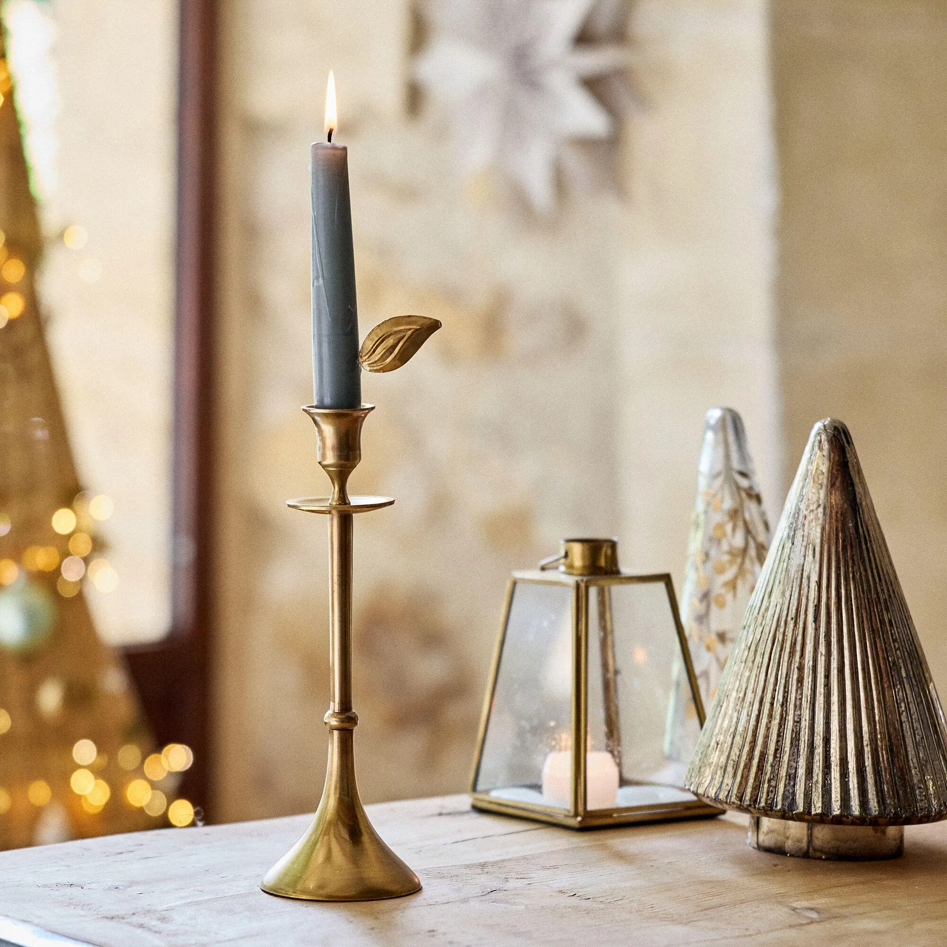 Lot de 2 pins flamme pour bougie - doré