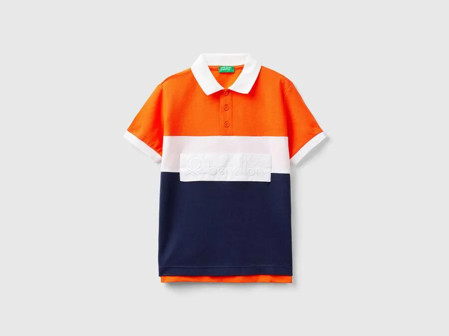 Polo color block en coton bio