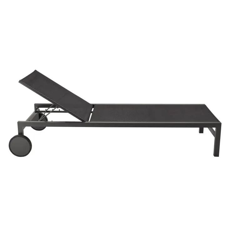 Tumbona de tela plastificada gris antracita