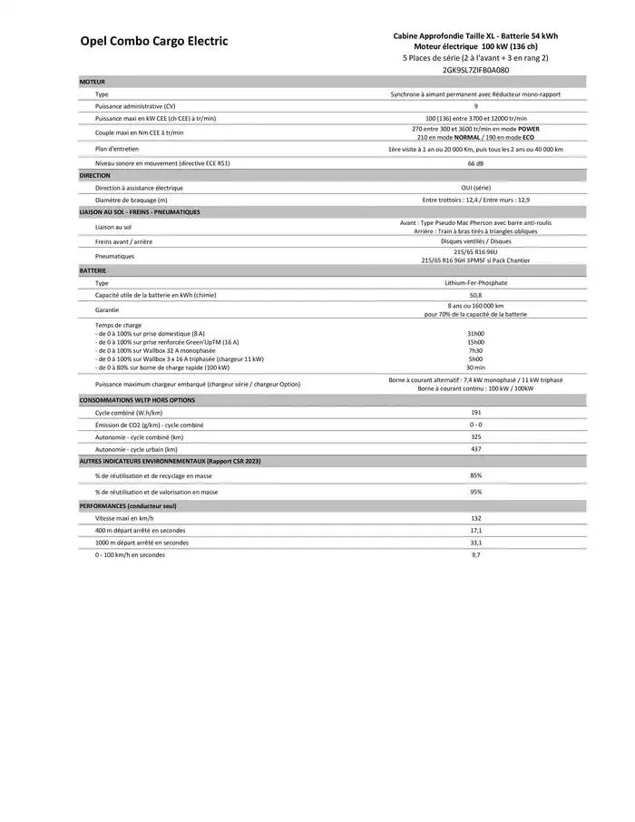 Opel Combo Cargo du 4 avril au 4 avril 2026 - Catalogue page 30