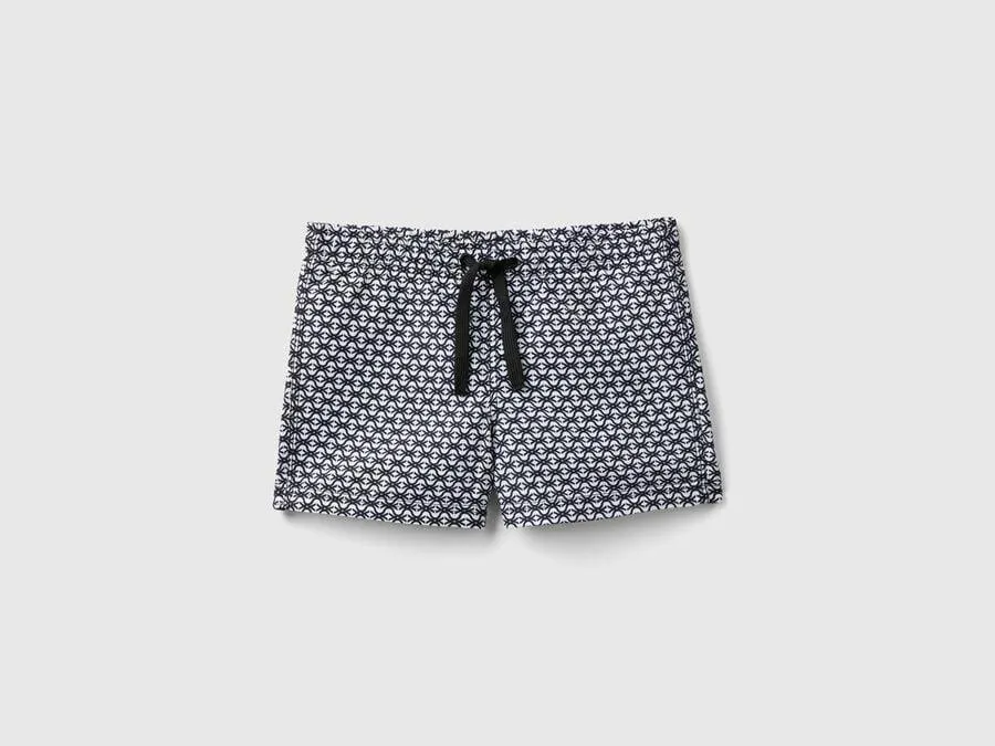 Boxer de bain à Monogram noir et blanc
