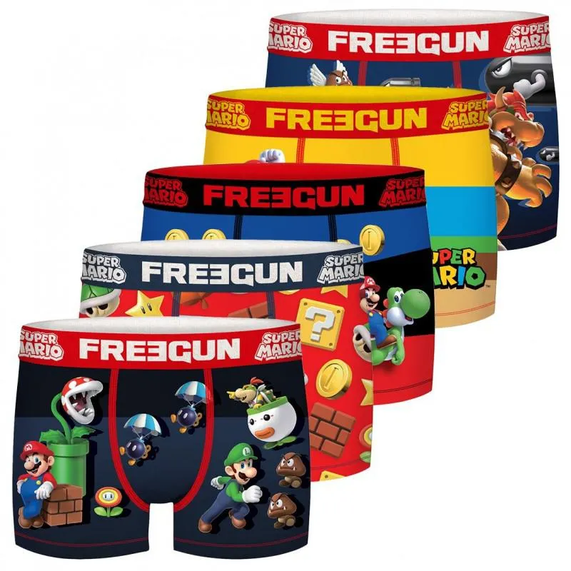 Lot de 5 Boxers Freegun garçon Super Mario