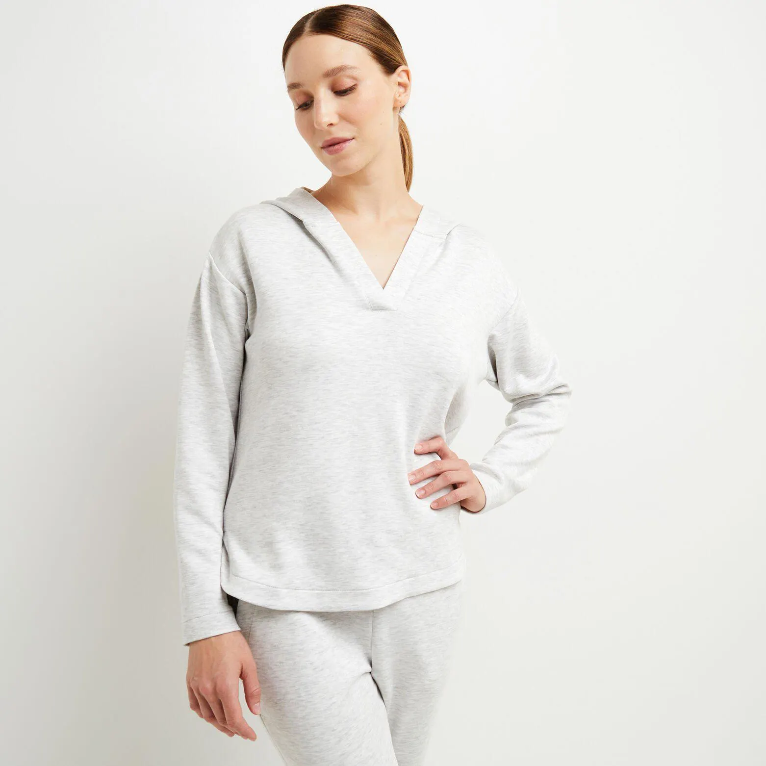 SWEAT MAILLE GRIS CLAIR