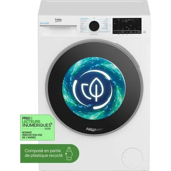 Lave-linge - BEKO - B7WFT394081W - 9kg - 1400trmin - Blanc