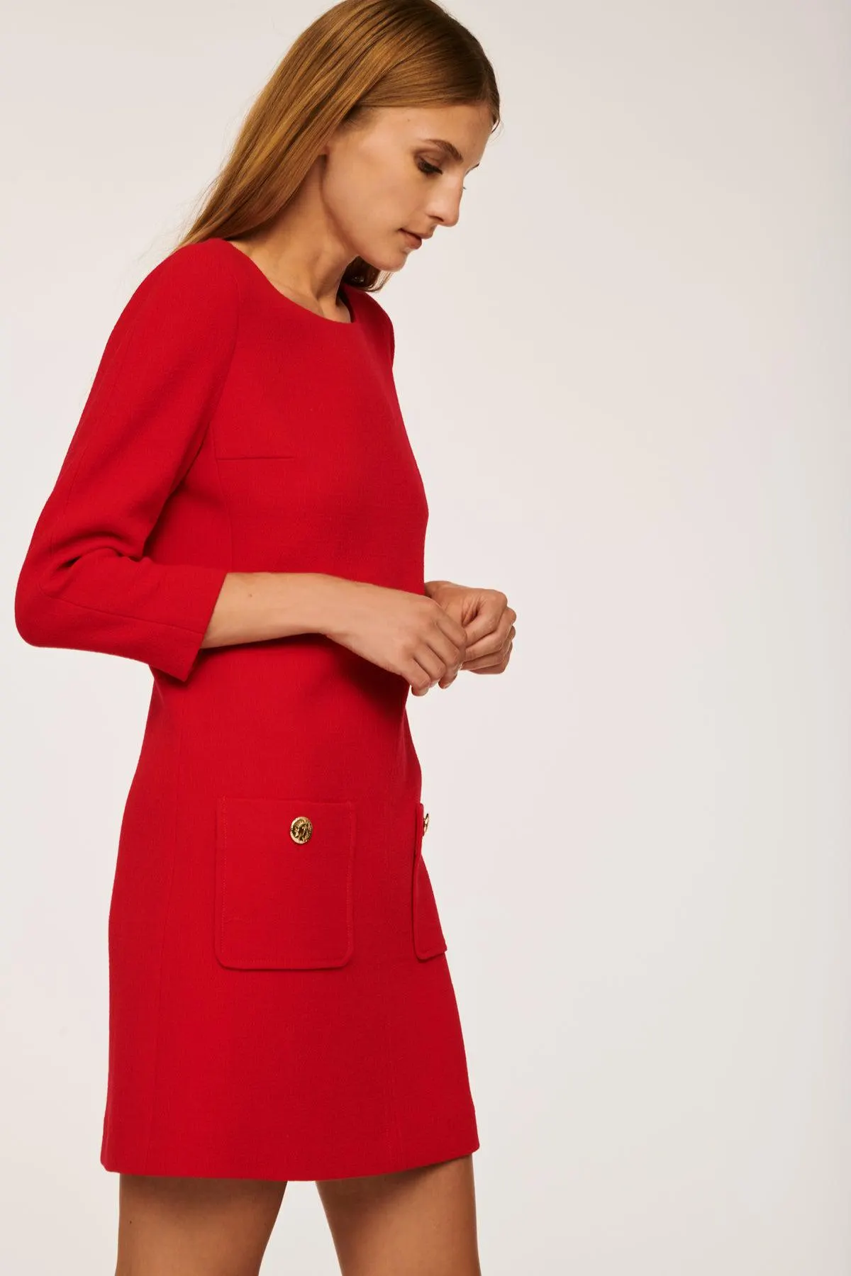 Robe courte en crêpe