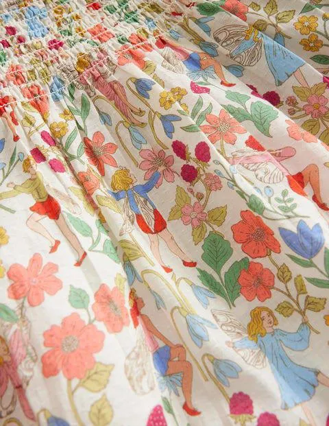 Blouse volantée à smocks