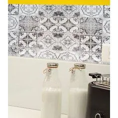 Carrelage adhésif 3D vintage noir 25x30.5cm