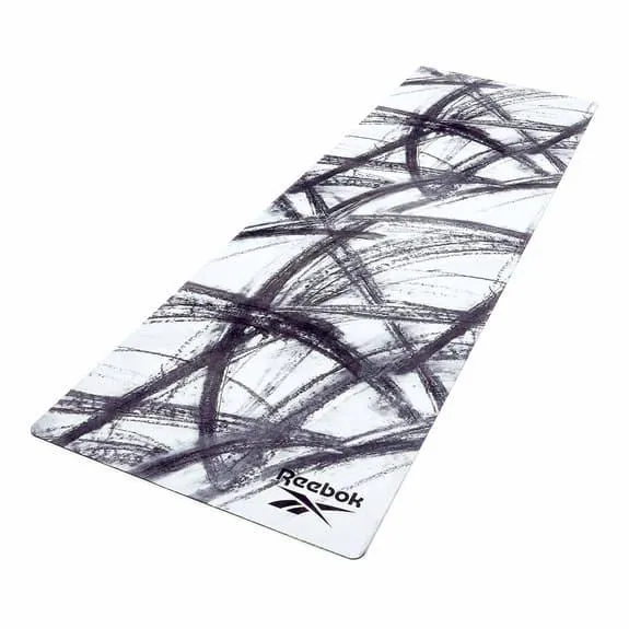 Tapis de sol Reebok Natural Rubber Yoga 4 mm gris blanc