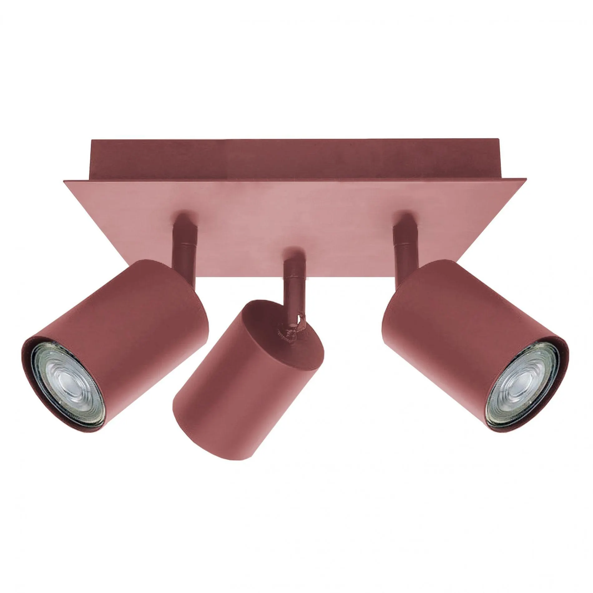 Plafonnier 3 spots FORM en métal rouge