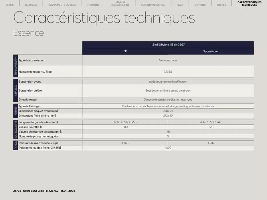 SEAT Leon 5 portes du 14 avril au 14 avril 2026 - Catalogue page 26