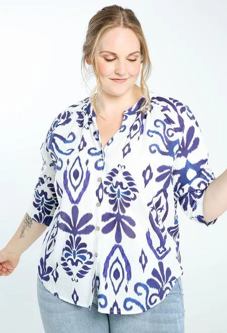 Blouse bicolore en coton