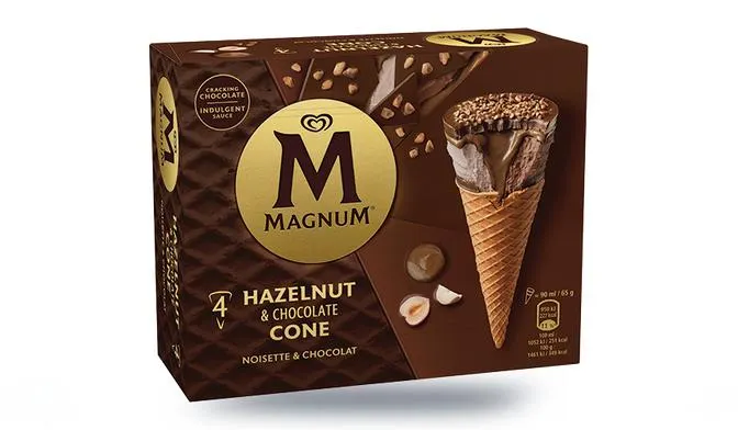 4 cônes Magnum noisette