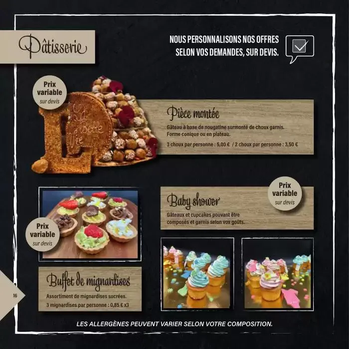 CARTE TRAITEUR PERMANENTE du 1 avril au 31 mars 2026 - Catalogue page 16