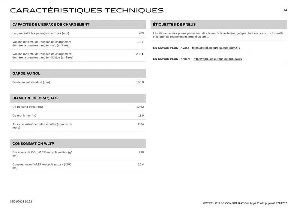 JAGUAR F-TYPE du 6 janvier au 31 décembre 2025 - Catalogue page 14