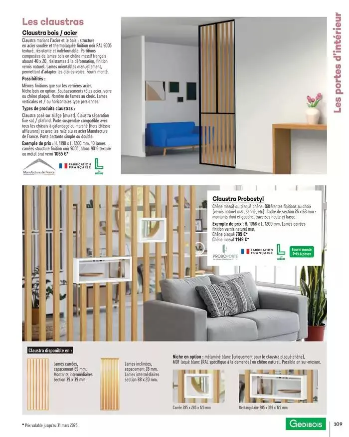Aménagents Intérieurs 2025 du 1 janvier au 31 décembre 2025 - Catalogue page 109